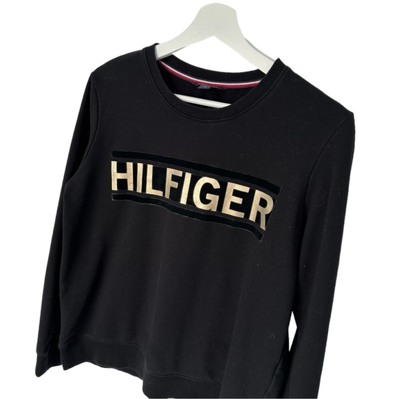 TOMMY HILFIGER CREWNECK SWEATER WOMENS SIZE MEDIUM BLACK - Picture 6 of 9